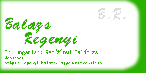 balazs regenyi business card